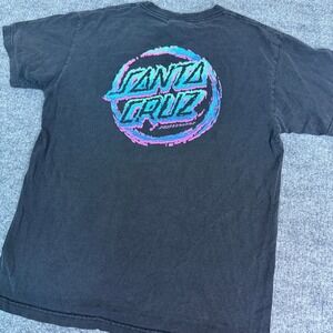 Y2K‎ Santa Cruz Skateboards T Shirt Black Mens Size Med Retro Graphic Tee